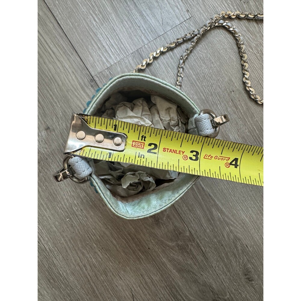 Steve Madden Rhinestone Mini Bucket Bag Blue Crystal Crossbody - Picture 6 of 6